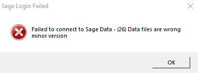 Failed to Connect to Sage Data